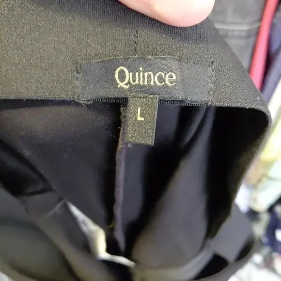 Quince Pants Womens Large Ultra Ponte Stretch Super Wide Leg Split Seam Front - Picture 8 of 12